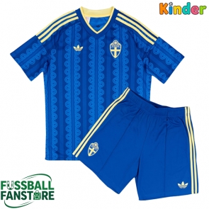 Schweden Replik Auswärtstrikot Kinder WM 2026 Kurzarm (+ Kurze Hosen)